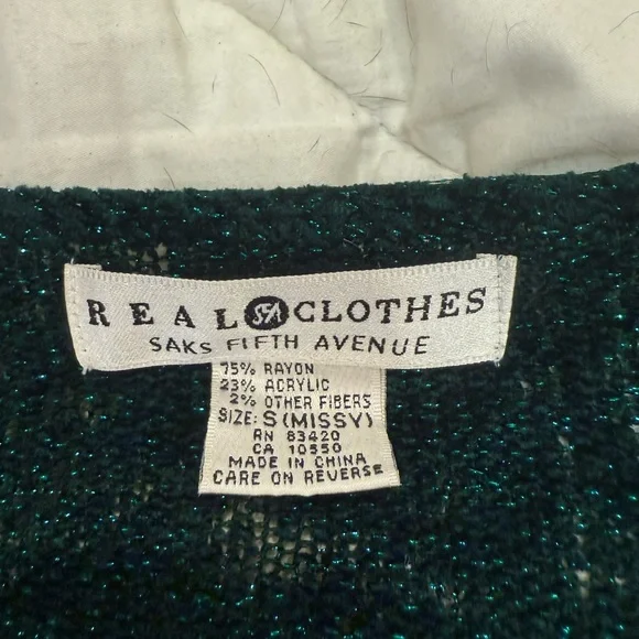 Green Sweater SAKS FIFTH AVENUE - Picture 3 of 3